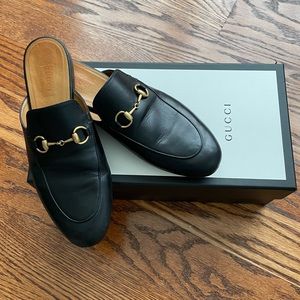 Gucci Princeton Leather Mule size 37 1/2 in Black